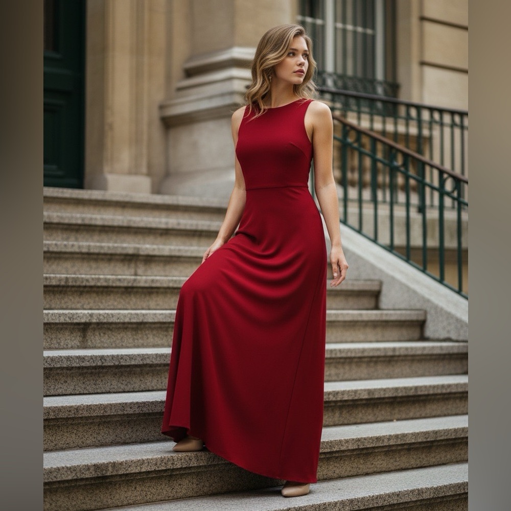 NWOT Chic Red Sleeveless Maxi Dress EU 38/UK 10